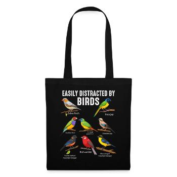 Easily Distracted By Birds Bird Lover - Tote Bag - black - Front
