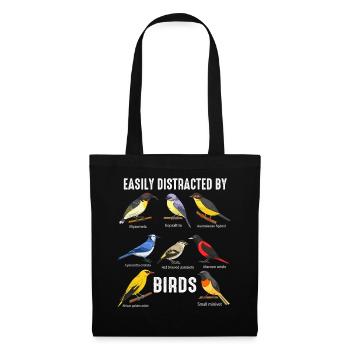 Easily Distracted By Birds Bird Lover - Tote Bag - black - Front
