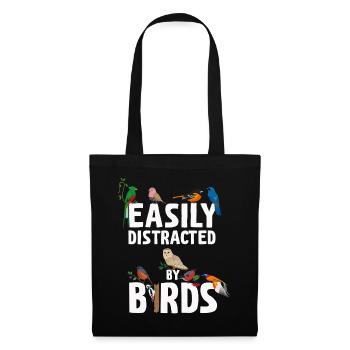 Easily Distracted By Birds Bird Lover - Tote Bag - black - Front