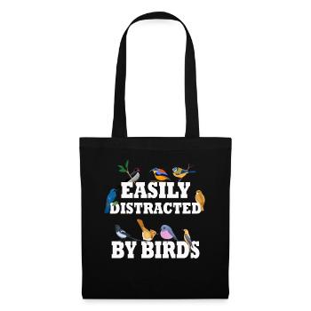 Easily Distracted By Birds Bird Lover - Tote Bag - black - Front