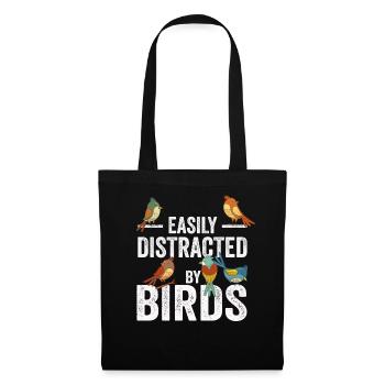 Easily Distracted By Birds Bird Lover - Tote Bag - black - Front