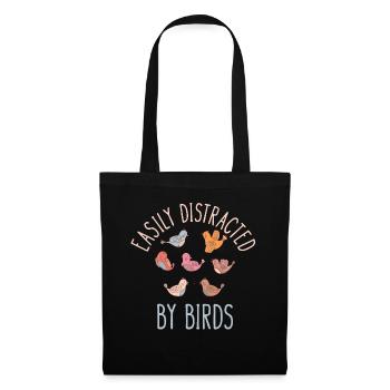 Easily Distracted By Birds Bird Lover - Tote Bag - black - Front