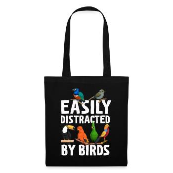 Easily Distracted By Birds Bird Lover - Tote Bag - black - Front