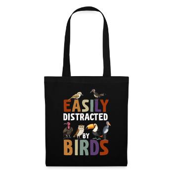 Easily Distracted By Birds Bird Lover - Tote Bag - black - Front