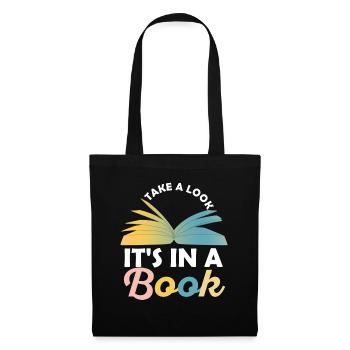 Jetez un coup d’œil C’est dans un rat de bibliothèque de lecture de livre - Sac en tissu - noir - Devant