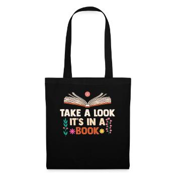 Jetez un coup d’œil C’est dans un rat de bibliothèque de lecture de livre - Sac en tissu - noir - Devant