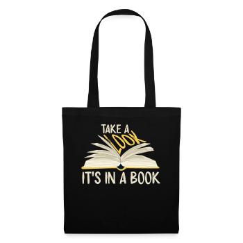 Jetez un coup d’œil C’est dans un rat de bibliothèque de lecture de livre - Sac en tissu - noir - Devant