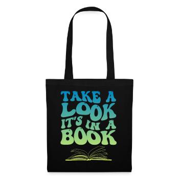 Jetez un coup d’œil C’est dans un rat de bibliothèque de lecture de livre - Sac en tissu - noir - Devant