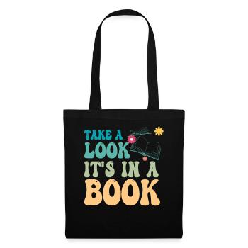 Jetez un oeil, c'est dans un livre, rat de bibliothèque en train de lire - Sac en tissu - noir - Devant