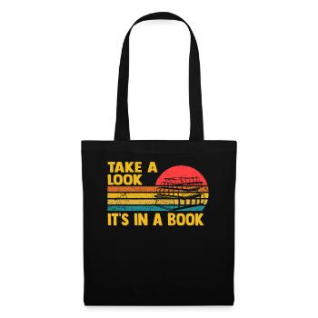 Jetez un coup d’œil C’est dans un rat de bibliothèque de lecture de livre - Sac en tissu - noir - Devant