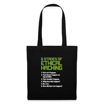 Hacker Coder Computerfreak Nerd Hacking Geschenk - Stoffbeutel - Schwarz - Vorne