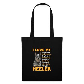 Cadeau de chien de bétail australien - Sac en tissu - noir - Devant