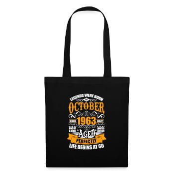 Octobre 1963 60e anniversaire 60e anniversaire cadeau - Sac en tissu - noir - Devant