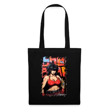 Dessin animé Manga Anime Street Art Fille - Sac en tissu - noir - Devant