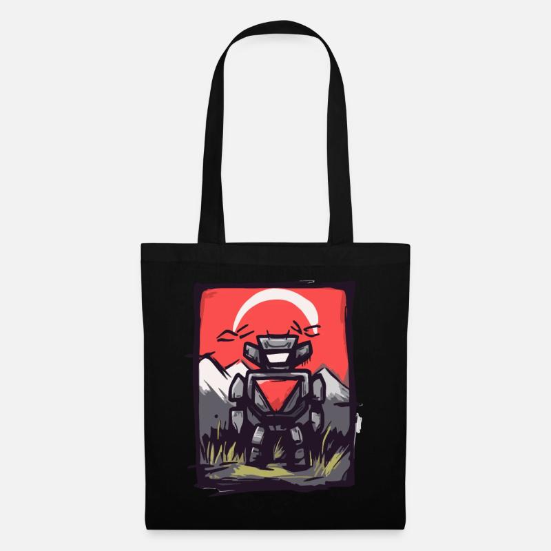 Japan Red Sun: Edo Tradition Manga Robot - Tote Bag - black