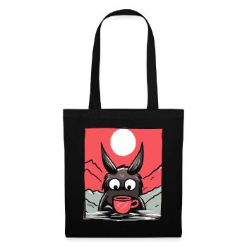 Japanese Red Sun: A Coffee Bunny - Tote Bag - black - Front