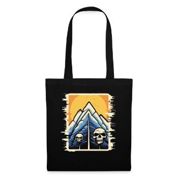 Japanese Mountains Nature: Horror Tarot Skull - Tote Bag - black - Front