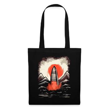 Soleil rouge japonais : Lancement d’une fusée - Sac en tissu - noir - Devant