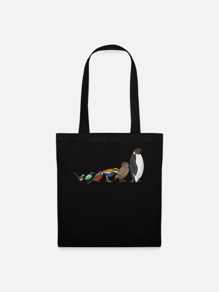 Drôle d’observation d’oiseaux - Sac en tissu - noir