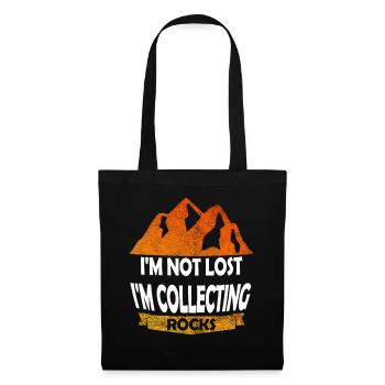 Je ne suis pas perdu Je collectionne des roches Drôle de géologie - Sac en tissu - noir - Devant