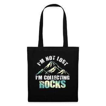 Je ne suis pas perdu Je collectionne des roches Drôle de géologie - Sac en tissu - noir - Devant