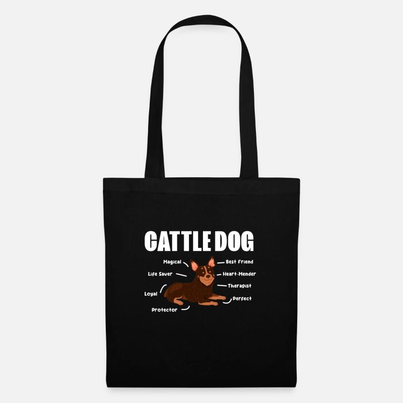 Australian Cattle Dog Hund Hunde Geschenk - Stoffbeutel - Schwarz