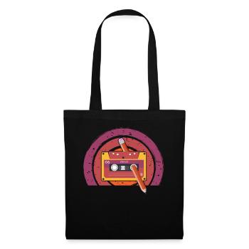80's Cassette Tape 1990s Pencil Winding Cassette - Tote Bag - black - Front