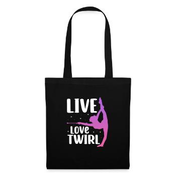 Baton Twirling Gymnastique Gymnastique Cadeau - Sac en tissu - noir - Devant