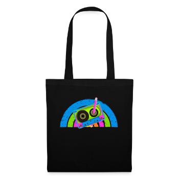 80's Cassette Tape 1990s Pencil Winding Cassette - Tote Bag - black - Front