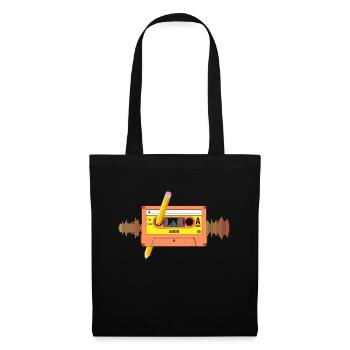 80's Cassette Tape 1990s Pencil Winding Cassette - Tote Bag - black - Front