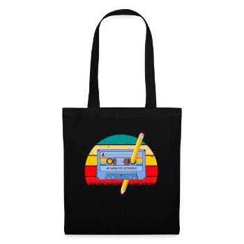 80's Cassette Tape 1990s Pencil Winding Cassette - Tote Bag - black - Front