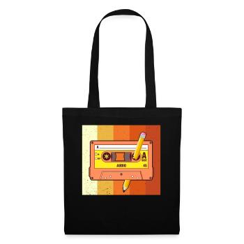 80's Cassette Tape 1990s Pencil Winding Cassette - Tote Bag - black - Front