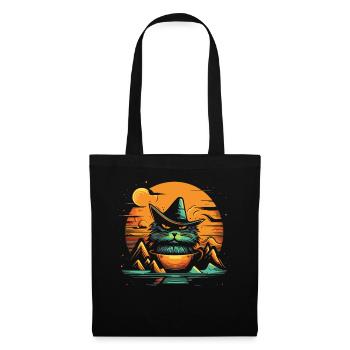 Une tasse pleine de Wizard Cat - Sac en tissu - noir - Devant