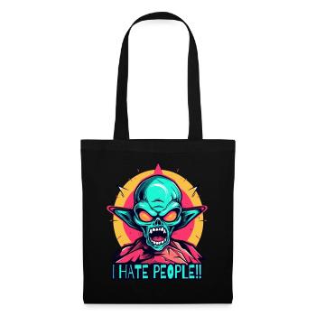 An angry green alien - Tote Bag - black - Front