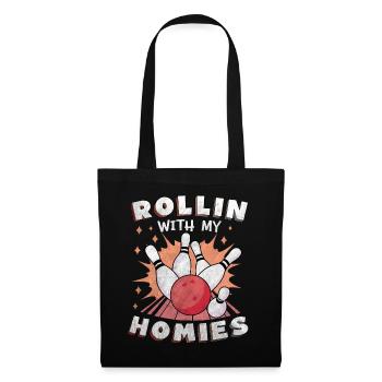 Rollin with my Homies Retro Bowling Gift - Tote Bag - black - Front