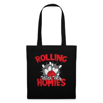 Rouler avec mon cadeau Homies Retro Bowling - Sac en tissu - noir - Devant
