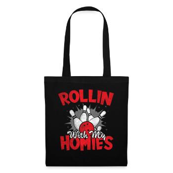 Rollin avec mon cadeau Homies Retro Bowling - Sac en tissu - noir - Devant