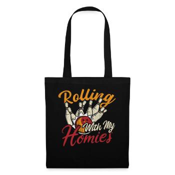 Rouler avec mon cadeau Homies Retro Bowling - Sac en tissu - noir - Devant