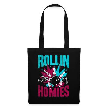 Rollin avec mon cadeau Homies Retro Bowling - Sac en tissu - noir - Devant