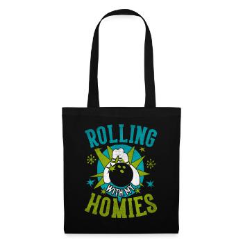 Rouler avec mon cadeau Homies Retro Bowling - Sac en tissu - noir - Devant