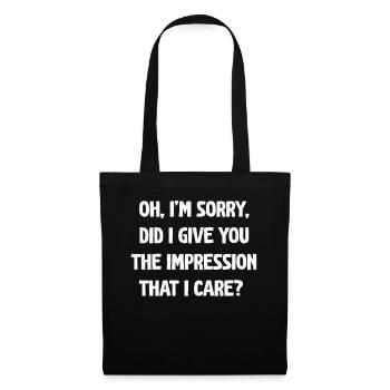 Pardon. Vous ai-je donné l’impression - Sac en tissu - noir - Devant