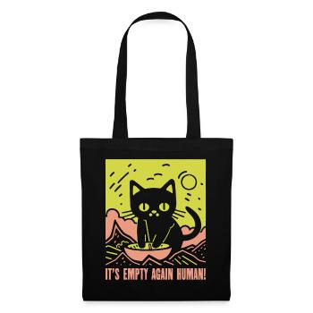 Bol de nourriture vide pour chats - Sac en tissu - noir - Devant