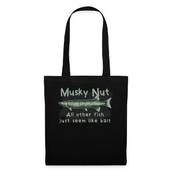 Noix musquée - tous les autres poissons ressemblent à des appâts - Sac en tissu - noir - Devant