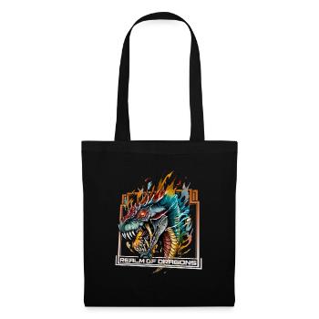 Royaume des dragons: Dragon féroce - Sac en tissu - noir - Devant