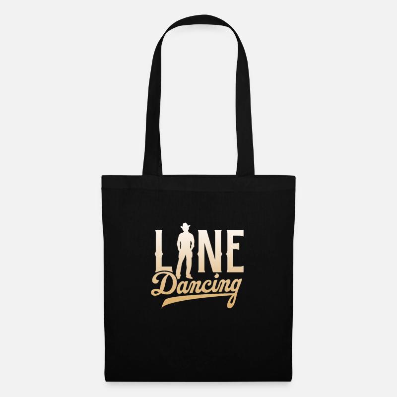 Linedance Country Line Dancer Linedancing Geschenk - Stoffbeutel - Schwarz