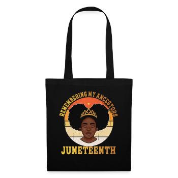 Juneteenth 1865 Gedenken an meine Vorfahren - Stoffbeutel - Schwarz - Vorne