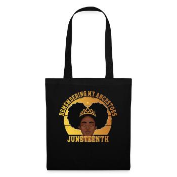Juneteenth 1865 Gedenken an meine Vorfahren - Stoffbeutel - Schwarz - Vorne