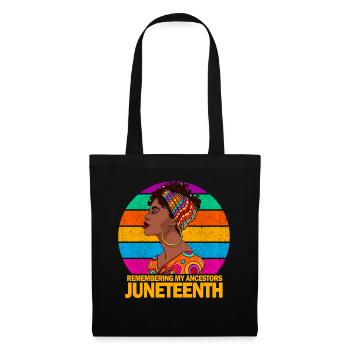 Juneteenth 1865 Gedenken an meine Vorfahren - Stoffbeutel - Schwarz - Vorne