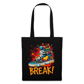 Breakdance Love : Baskets en forme de cœur - Sac en tissu - noir - Devant