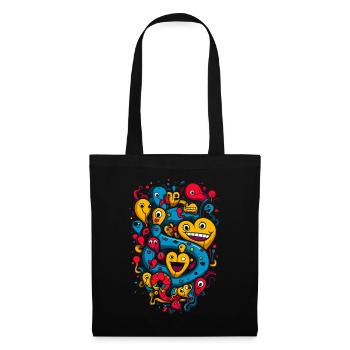 Playful Heart Bubbles and Monsters - Tote Bag - black - Front